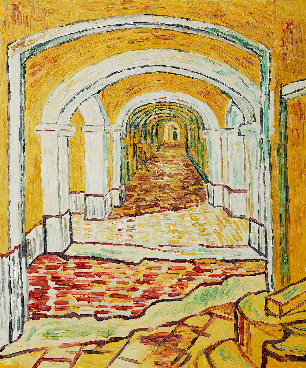 Corridor of Saint Paul Asylum in Saint Remy - Van Gogh Painting On Canvas